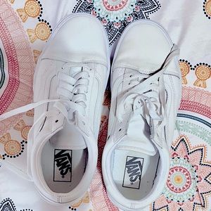 Platform, white leather type Vans